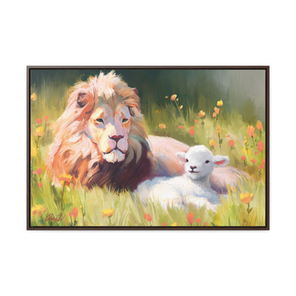 Stretched Canvas Print in Wood Frame, The Lamb and the Lion, by Chaz Walgamott