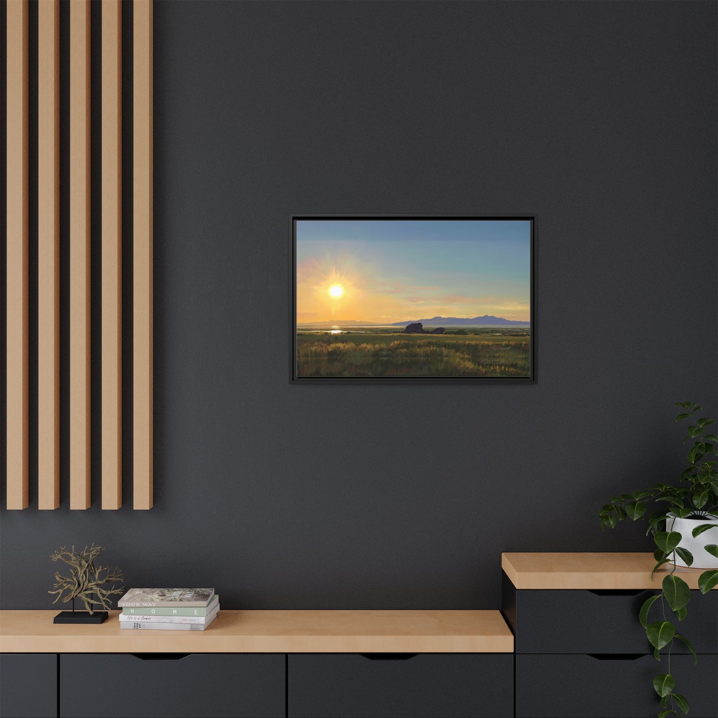 Framed Matte Canvas Print — Adobe Rock Sunset by Rod Walgamott