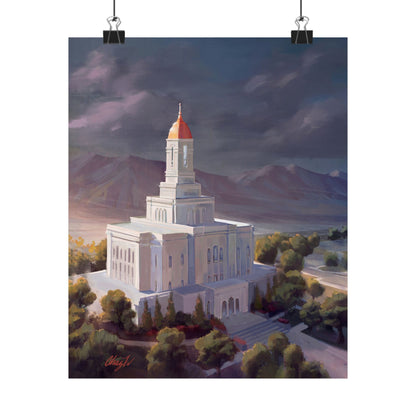 Premium Matte Paper Print, Deseret Peak Temple, After the Storm, by Chaz Walgamott