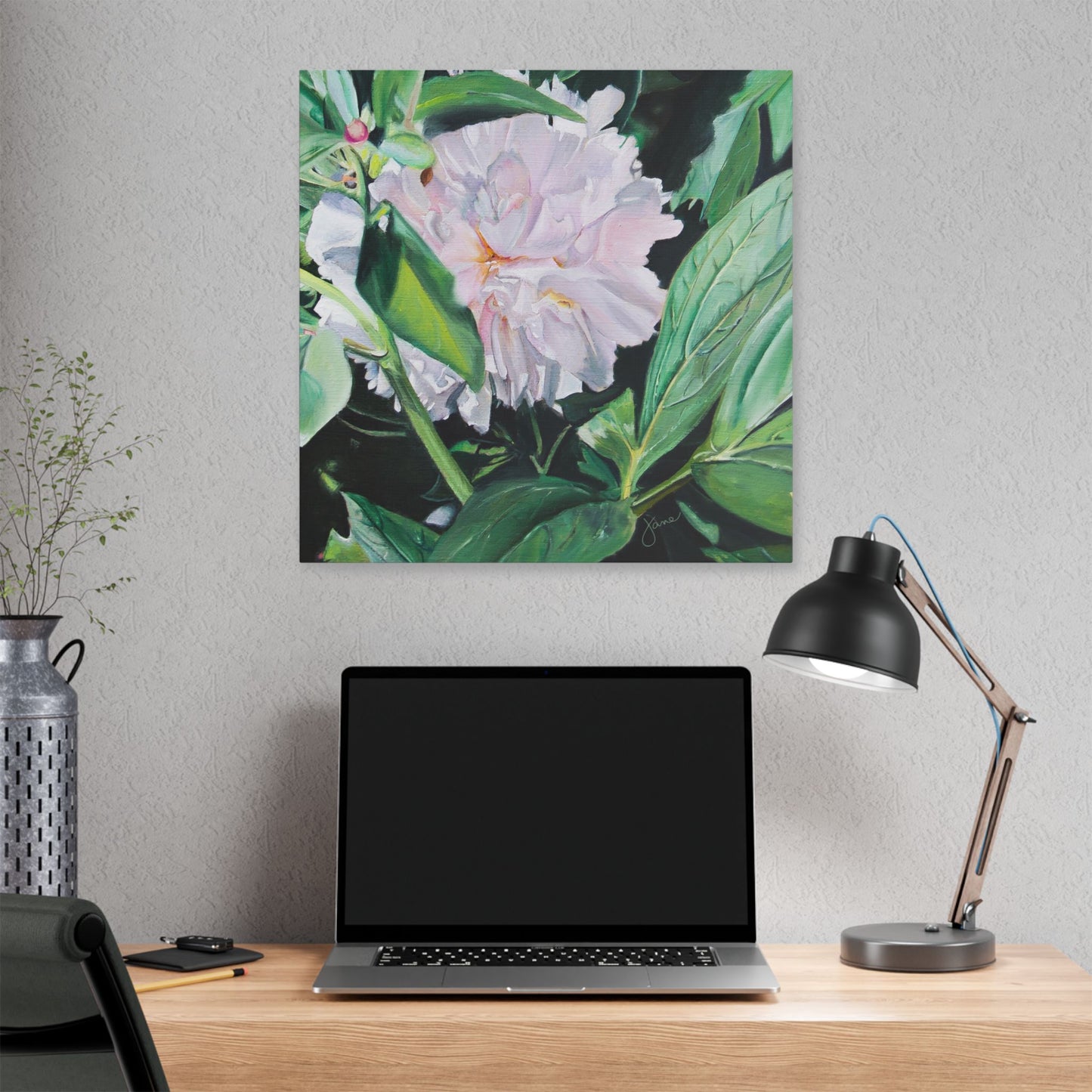 Classic Stretched Canvas, Shy Peone by Jane Autry