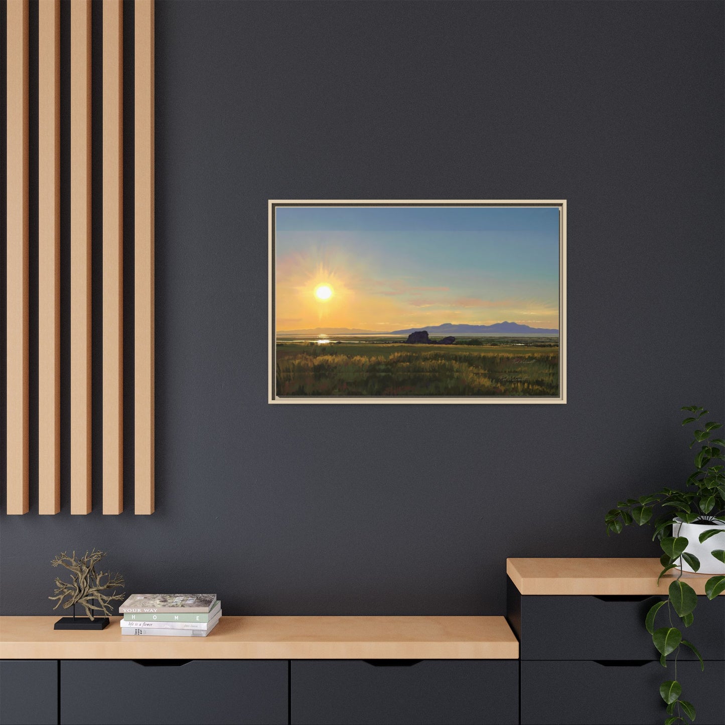 Framed Matte Canvas Print — Adobe Rock Sunset by Rod Walgamott