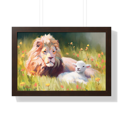 Framed Matte Print, The Lamb and the Lion, by Chaz Walgamott