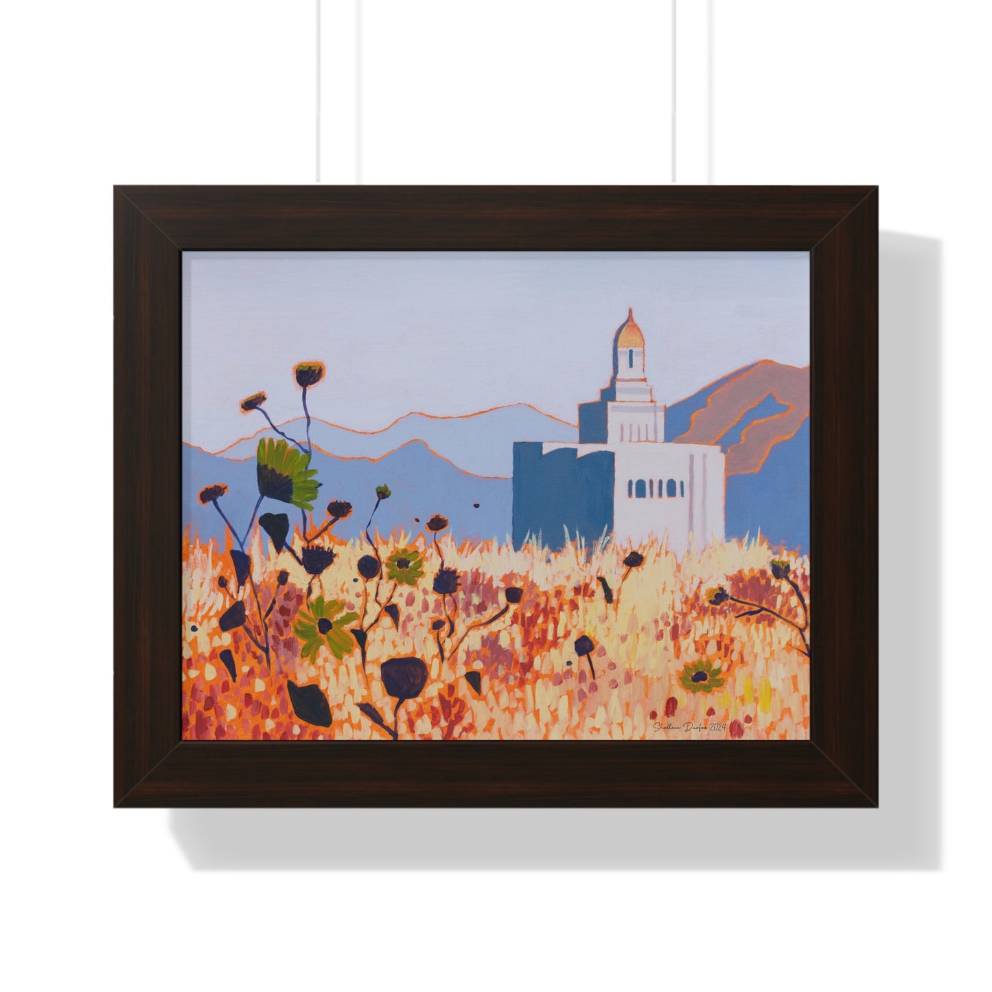 Premium Matte Print--Framed, Deseret Peak Temple by Shellece Durfee