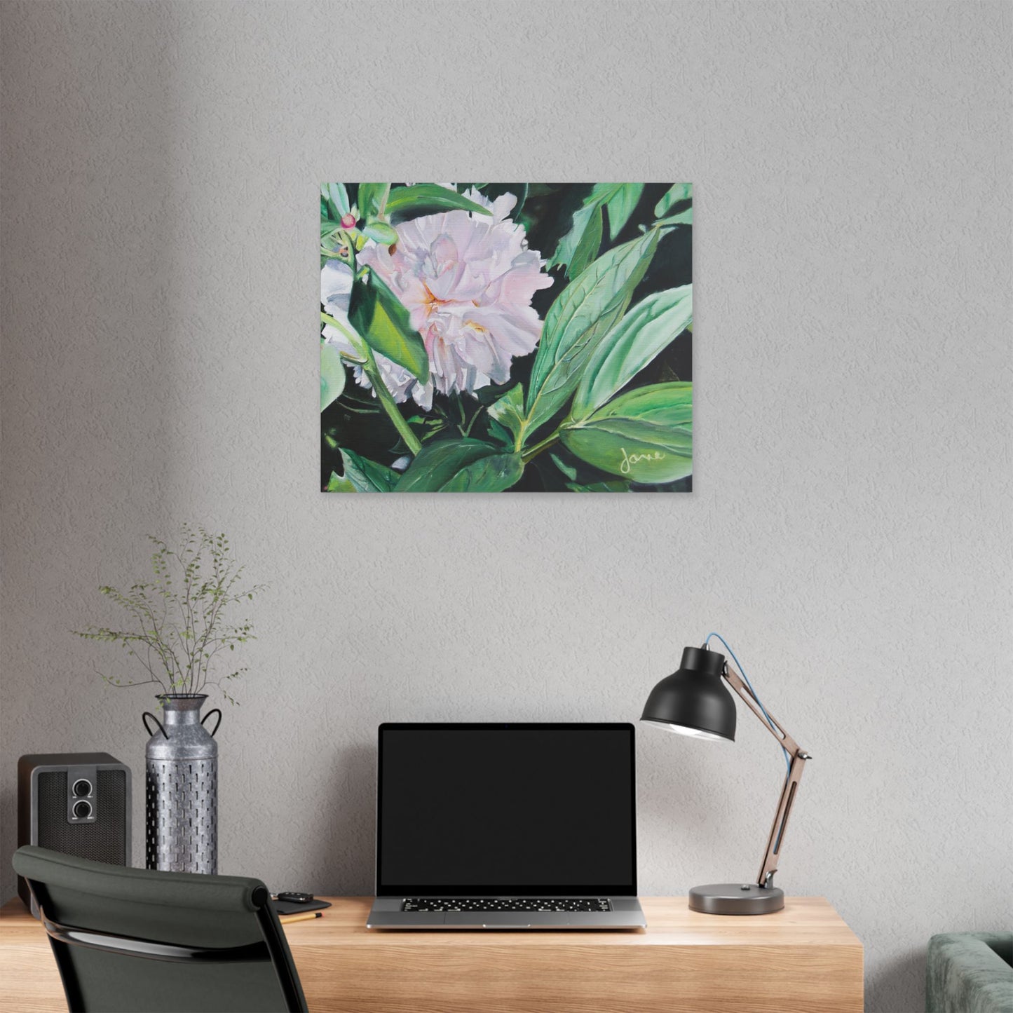Classic Stretched Canvas, Shy Peone by Jane Autry