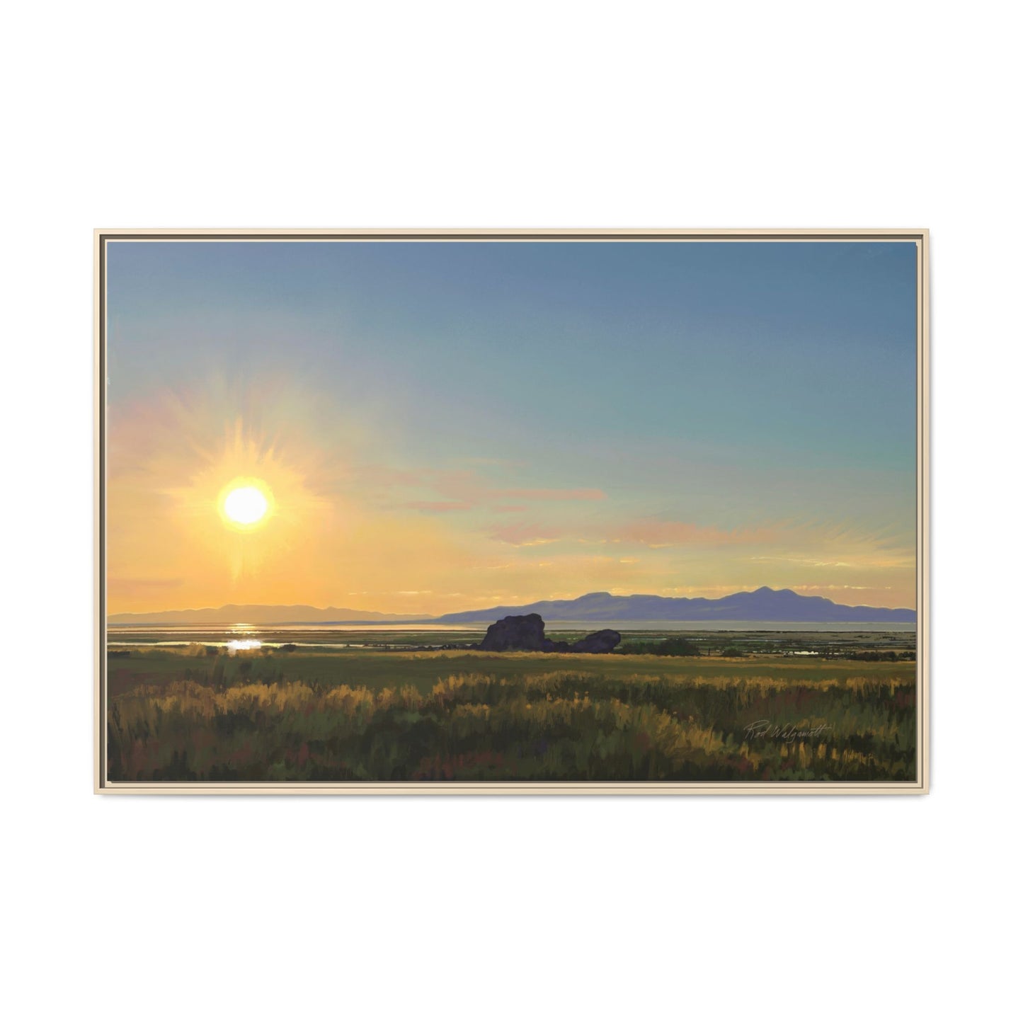 Framed Matte Canvas Print — Adobe Rock Sunset by Rod Walgamott