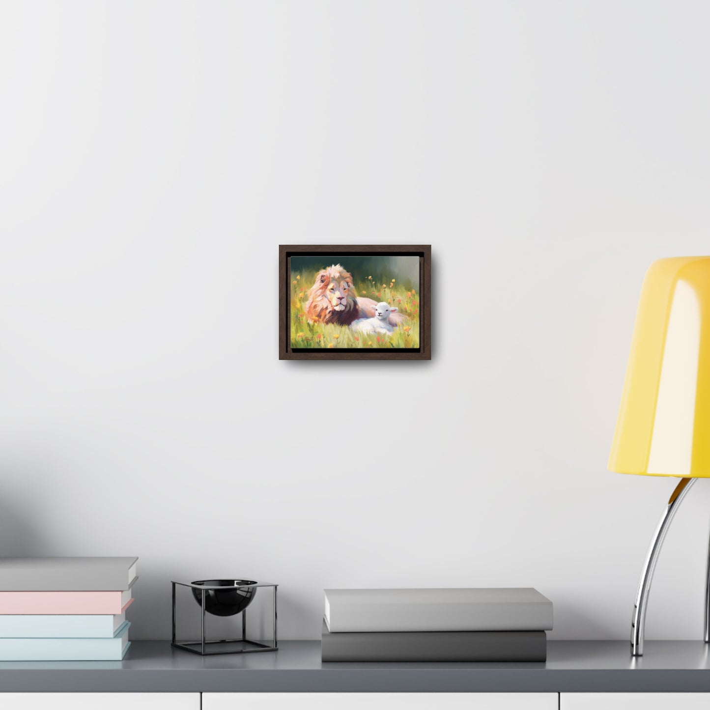 Stretched Canvas Print in Wood Frame, The Lamb and the Lion, by Chaz Walgamott