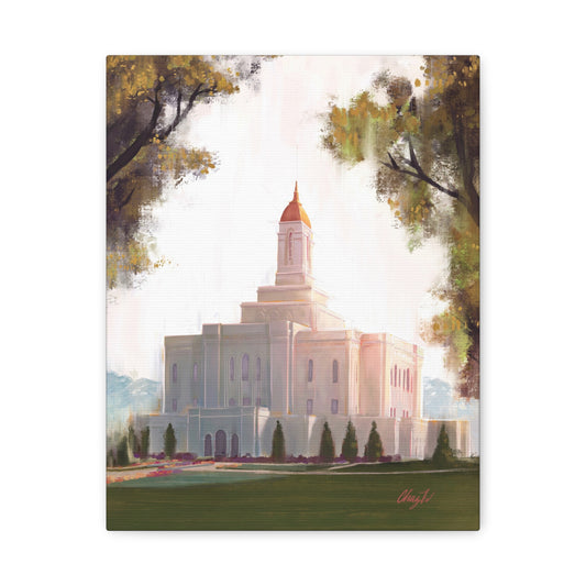Canvas Gallery Wrap, Deseret Peak Temple-Golden, by Chaz Walgamott
