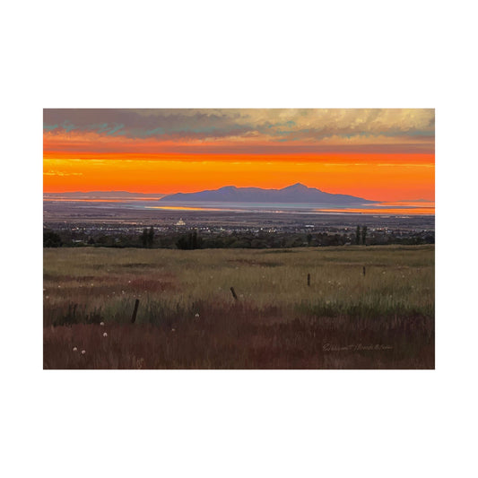 Premium Matte Print, Stansbury Island Sunset, by Rod Walgamott