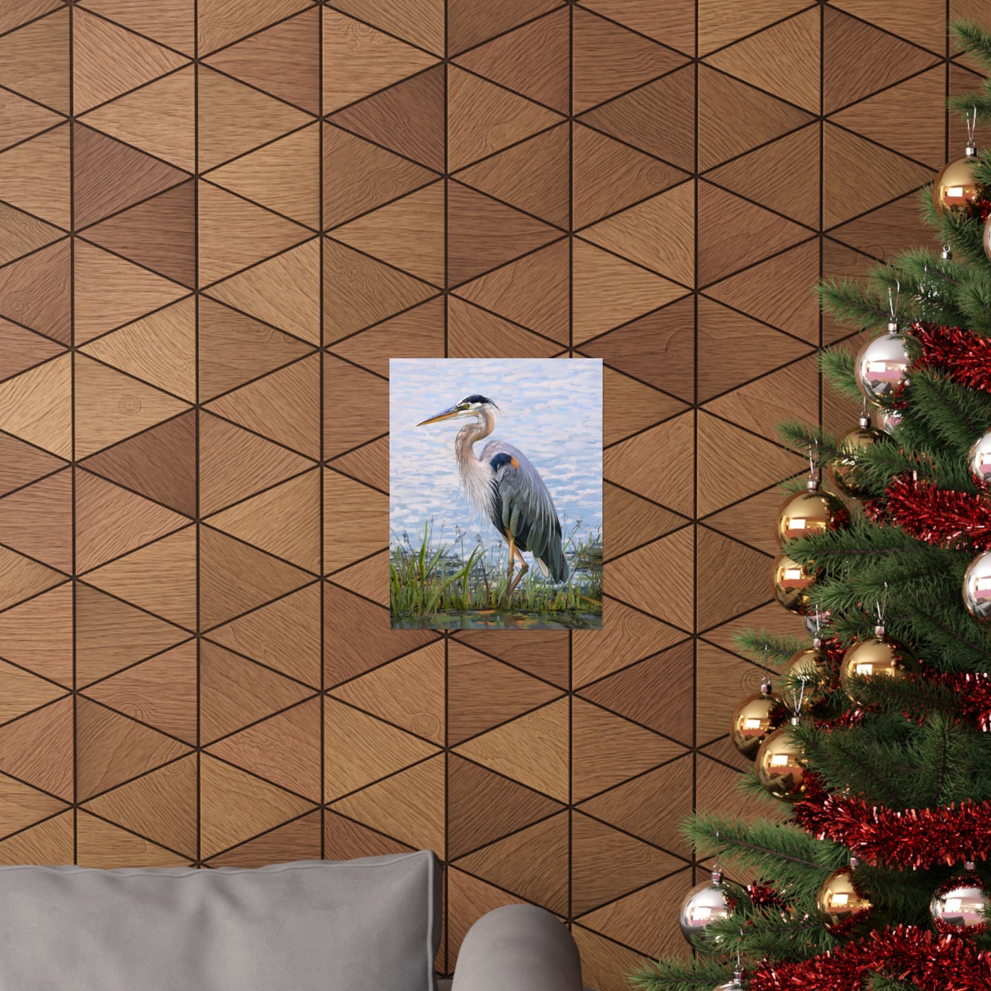 Premium Matte Print, Blue Heron at Stansbury Lake, by Rod Walgamott