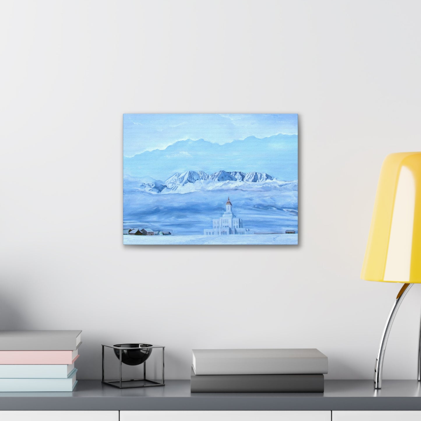 Deseret Peak Temple--Hope in the Bleak of Winter, by Jane Autry, Canvas Gallery Wrap