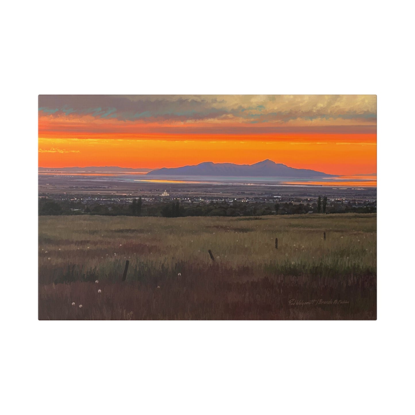 Classic Stretched Canvas, Stansbury Island Sunset, by Rod Walgamott
