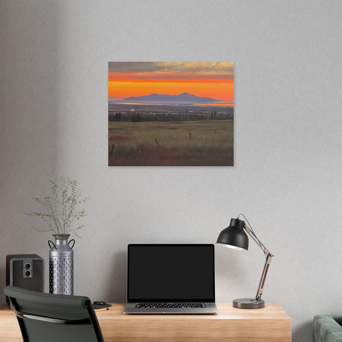 Classic Stretched Canvas, Stansbury Island Sunset, by Rod Walgamott