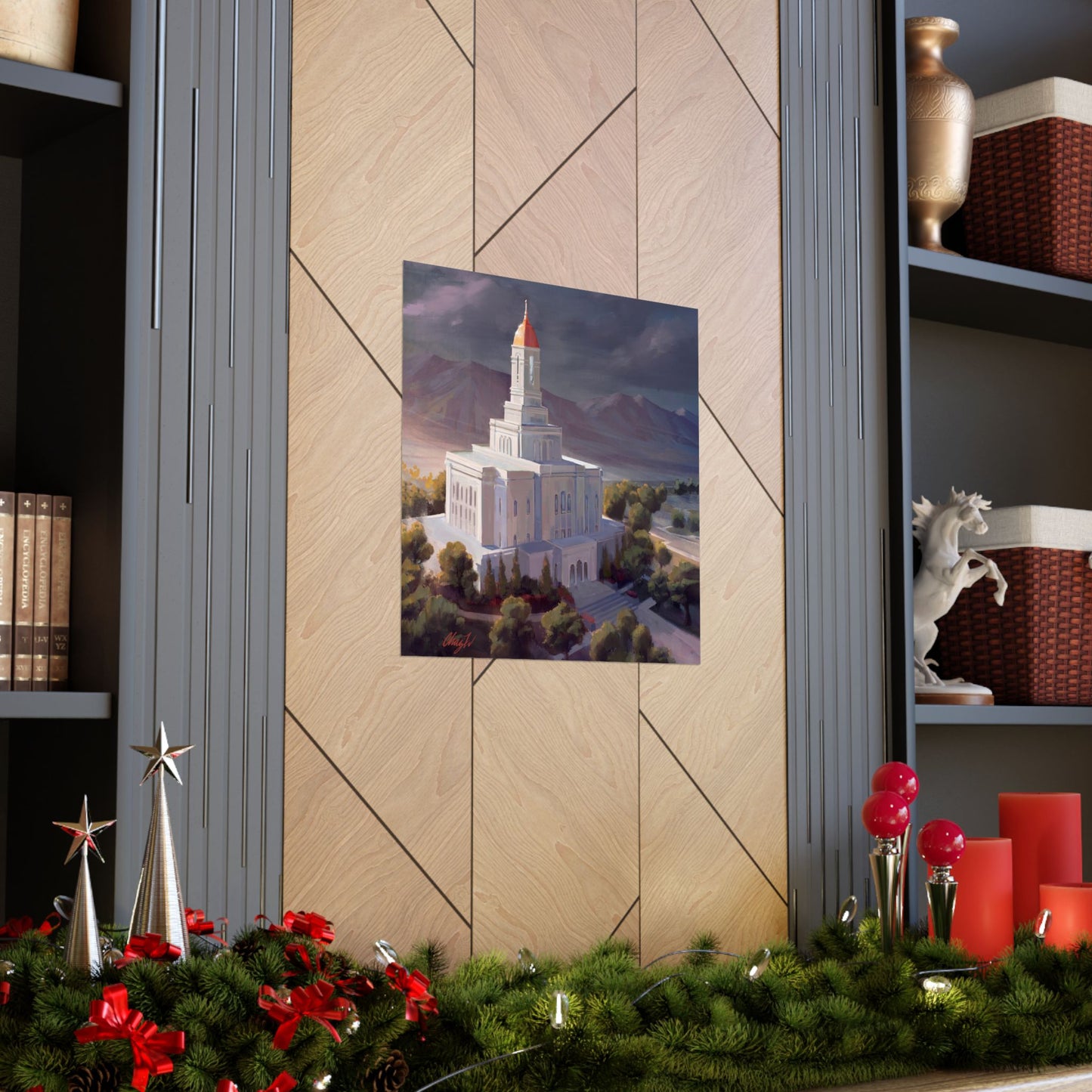 Premium Matte Paper Print, Deseret Peak Temple, After the Storm, by Chaz Walgamott