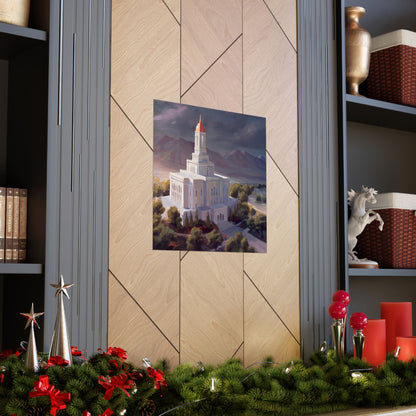 Premium Matte Paper Print, Deseret Peak Temple, After the Storm, by Chaz Walgamott
