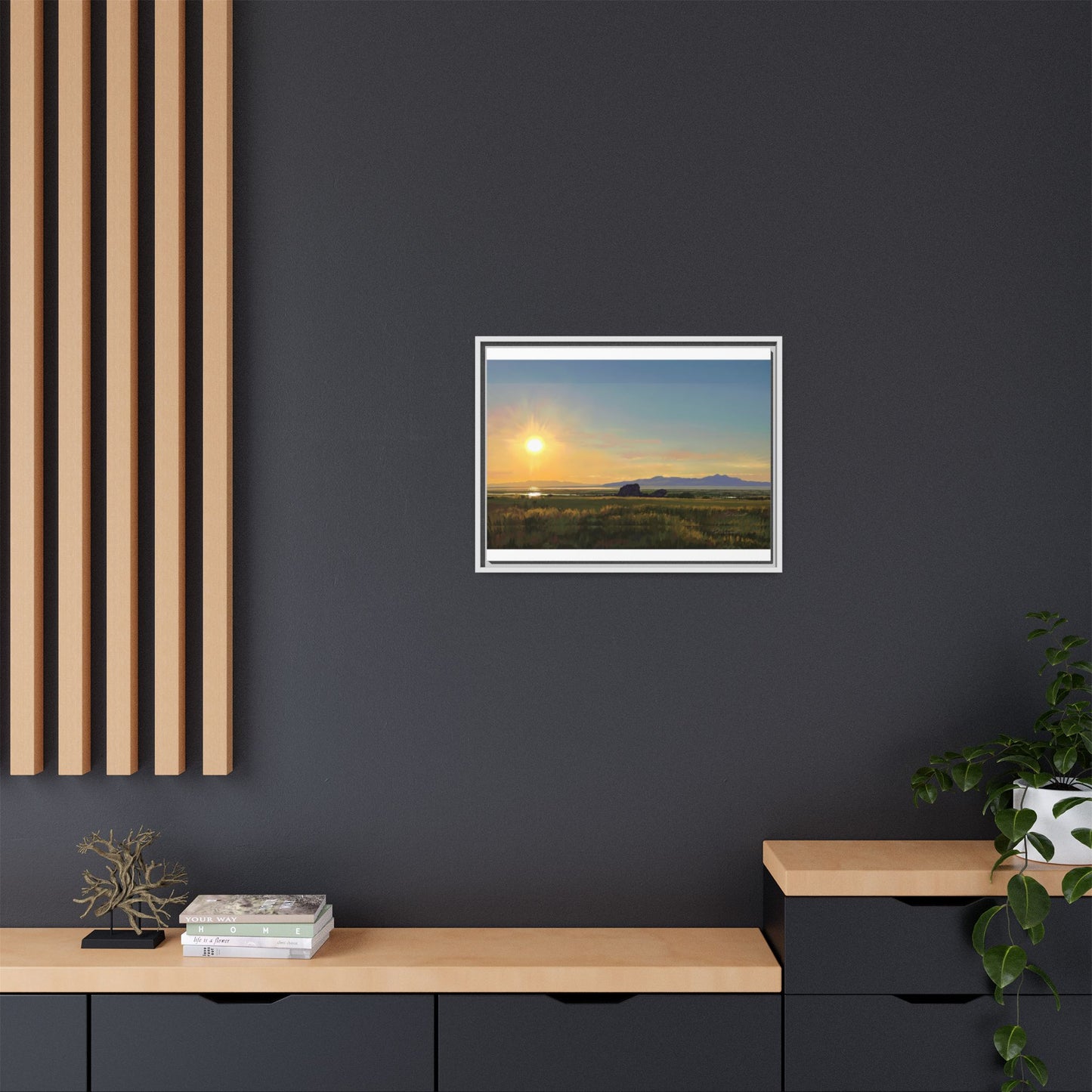 Framed Matte Canvas Print — Adobe Rock Sunset by Rod Walgamott