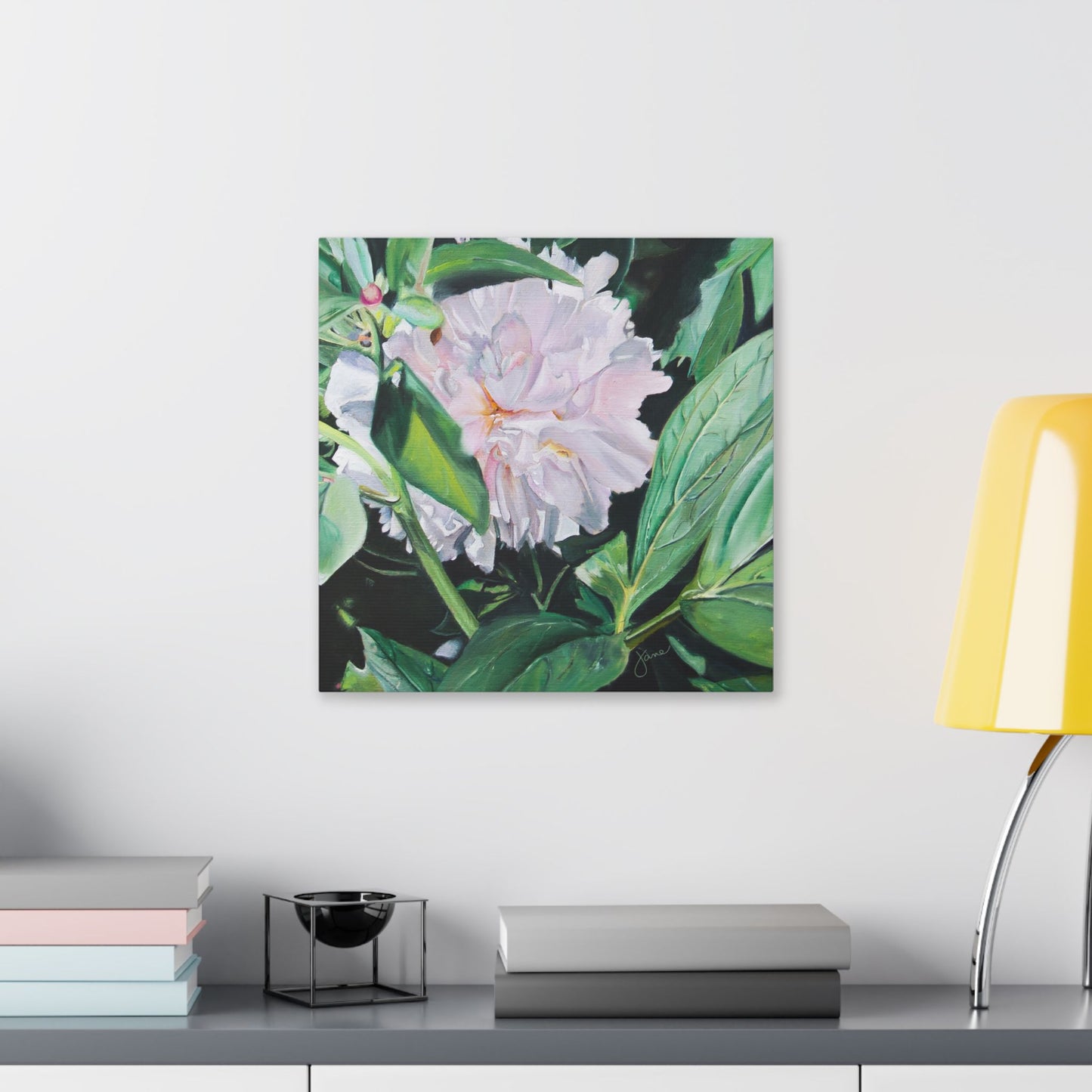 Classic Stretched Canvas, Shy Peone by Jane Autry
