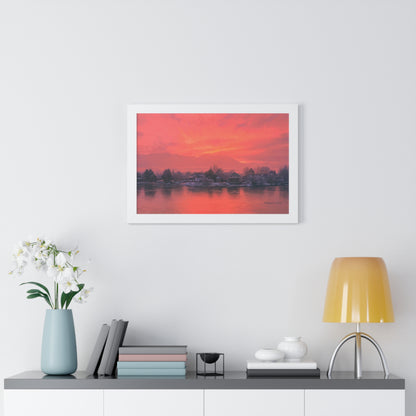 Framed Matte Print, Frosty Sunrise on Stansbury Lake by Rod  Walgamott