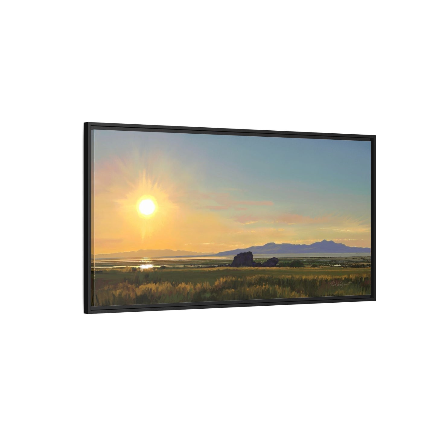 Framed Matte Canvas Print — Adobe Rock Sunset by Rod Walgamott