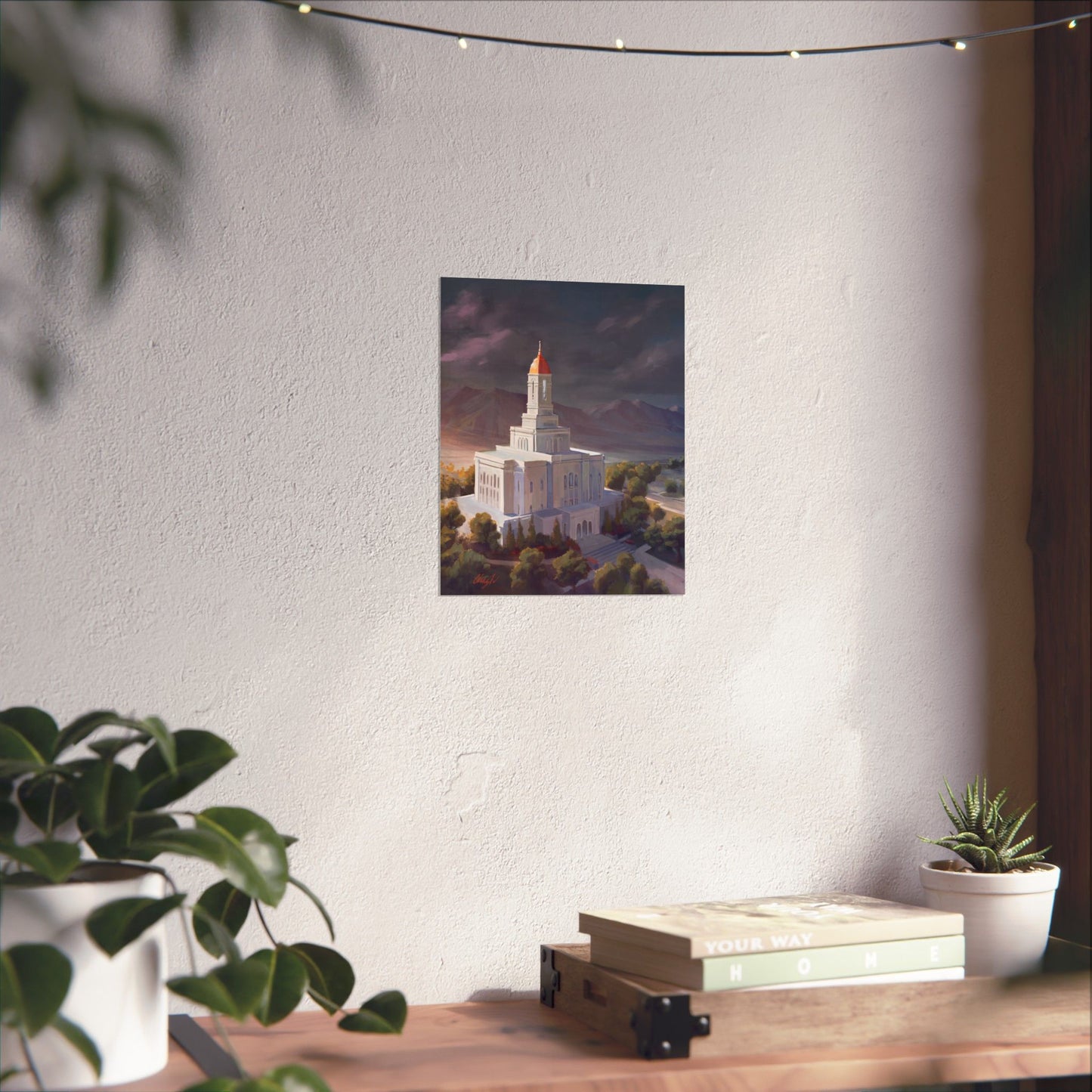 Premium Matte Paper Print, Deseret Peak Temple, After the Storm, by Chaz Walgamott