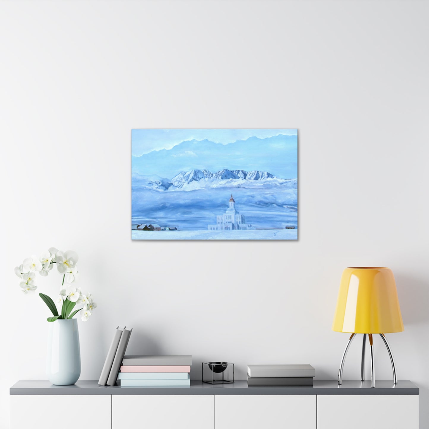Deseret Peak Temple--Hope in the Bleak of Winter, by Jane Autry, Canvas Gallery Wrap