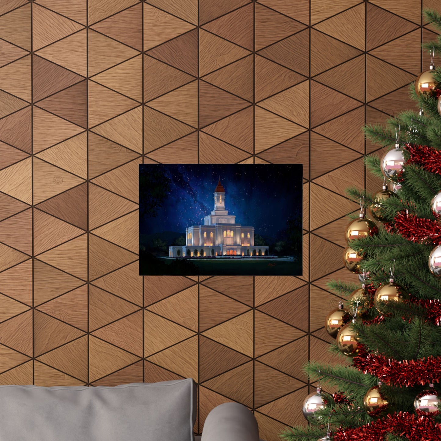 Premium Matte Print--Deseret Peak Temple--Night Sky, by Chaz Walgamott