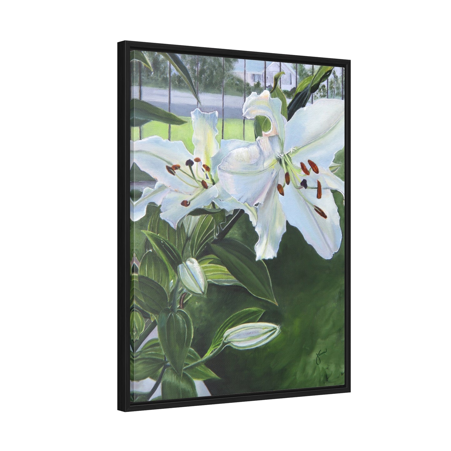 "Luscious Lilies" by Jane Autry-Framed canvas Wrap