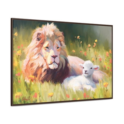 Stretched Canvas Print in Wood Frame, The Lamb and the Lion, by Chaz Walgamott