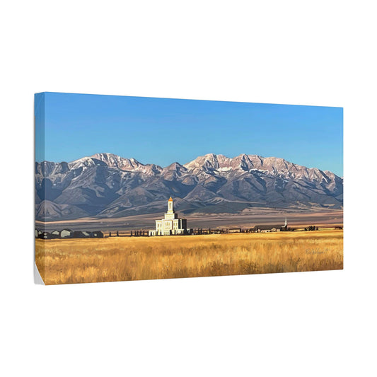 Classic Stretched Canvas, Deseret Peak Temple and Deseret Peak, by Rod Walgamott