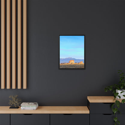 Framed Matte Canvas Print — Horses at Adobe by Rod Walgamott