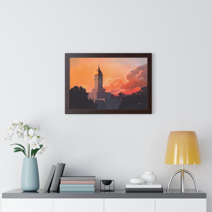 Framed Matte Print--Framed, Deseret Peak Temple--Sunset, by Chaz Walgamott