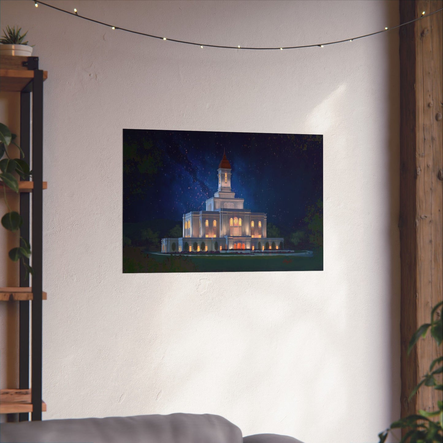Premium Matte Print--Deseret Peak Temple--Night Sky, by Chaz Walgamott