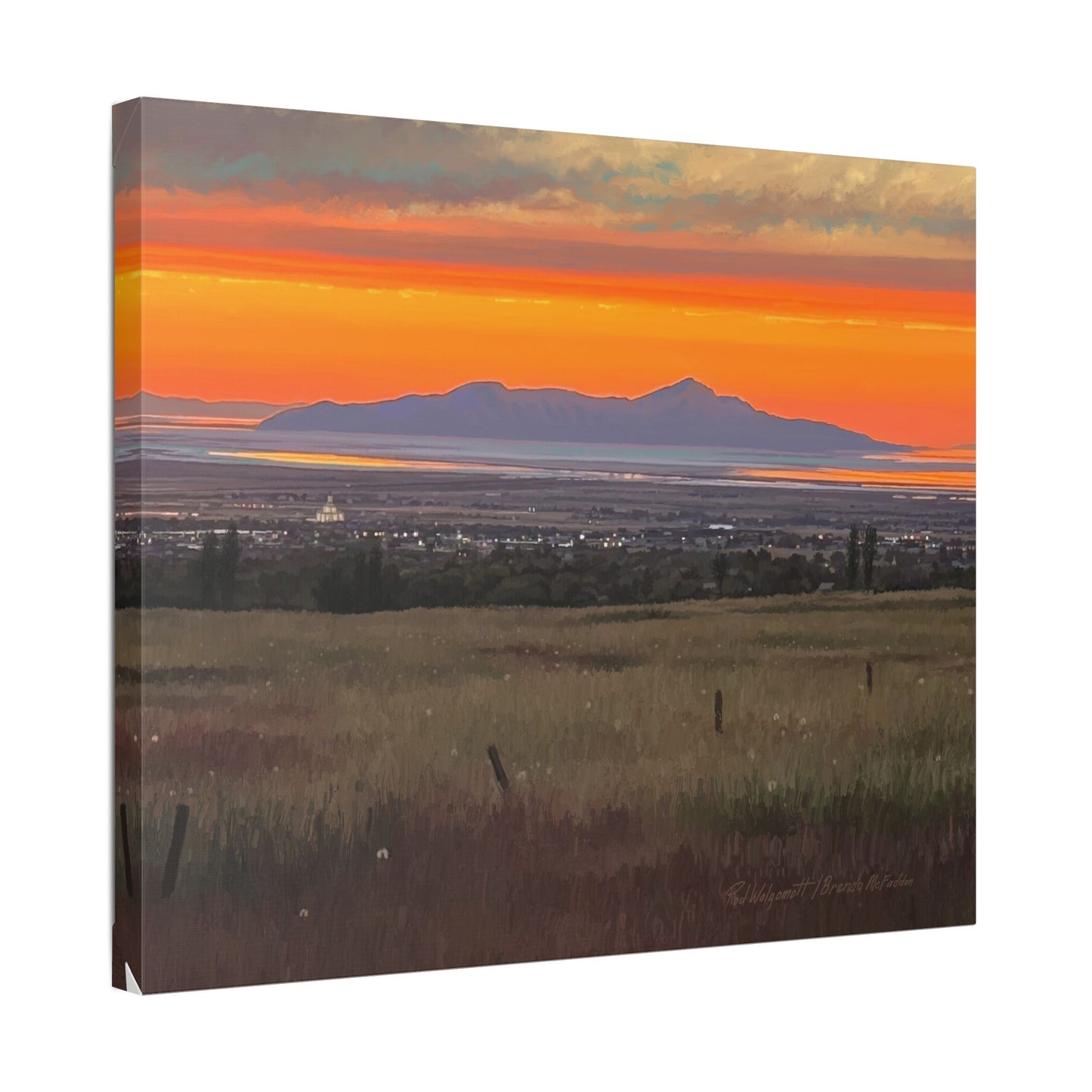 Classic Stretched Canvas, Stansbury Island Sunset, by Rod Walgamott