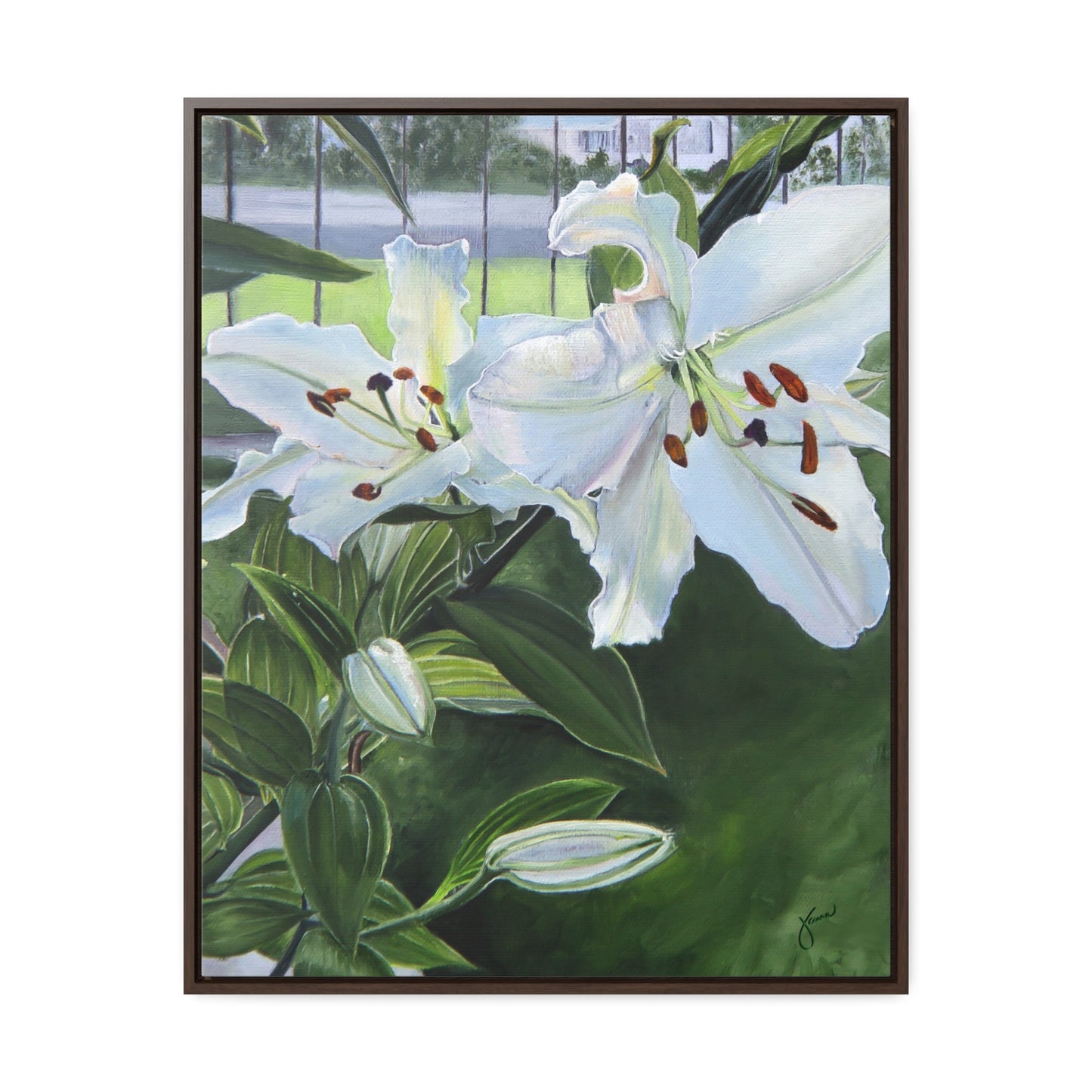 "Luscious Lilies" by Jane Autry-Framed canvas Wrap