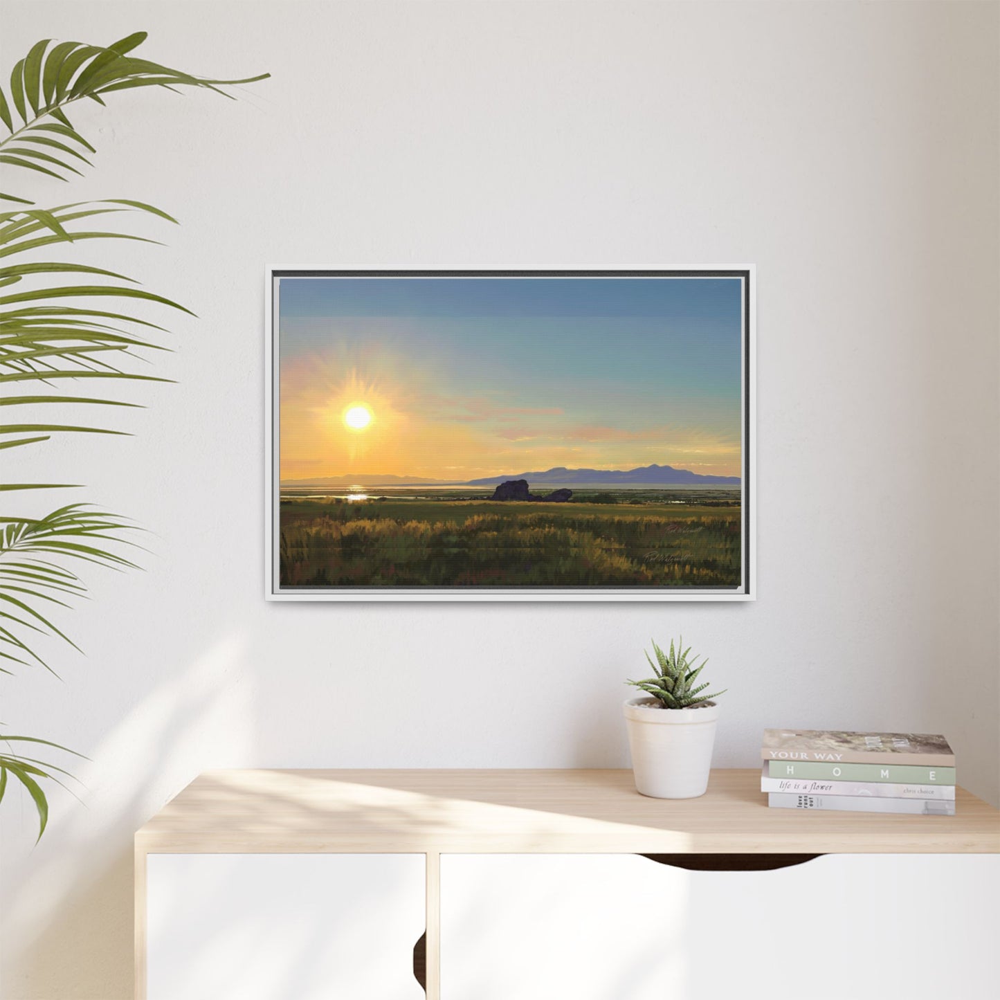 Framed Matte Canvas Print — Adobe Rock Sunset by Rod Walgamott