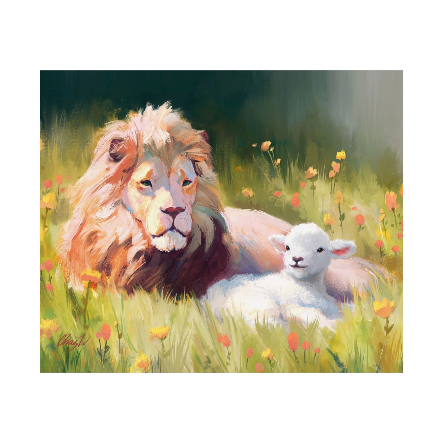 Premium Matte Print, The Lamb and the Lion, by Chaz Walgamott