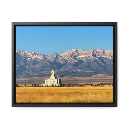 Stretched Canvas Wrap in Wood Frame, Deseret Peak Temple and Deseret Peak, by Rod Walgamott