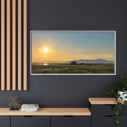 Framed Matte Canvas Print — Adobe Rock Sunset by Rod Walgamott