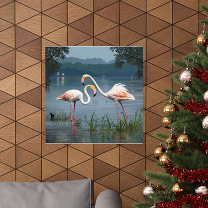 Matte Paper Print — Flamingo Dance by Rod Walgamott