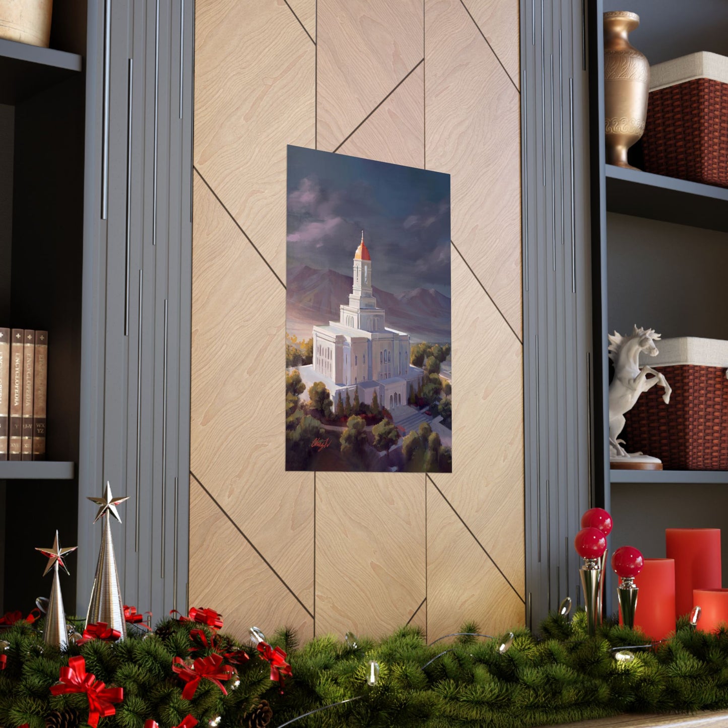 Premium Matte Paper Print, Deseret Peak Temple, After the Storm, by Chaz Walgamott