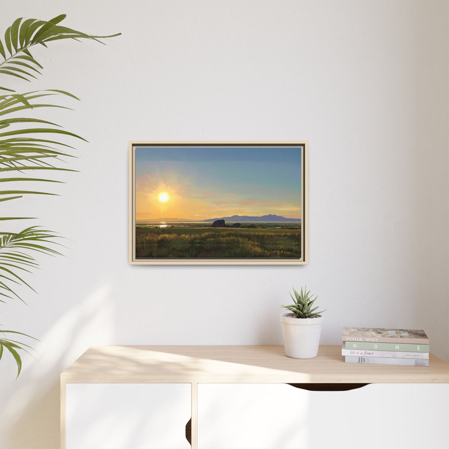 Framed Matte Canvas Print — Adobe Rock Sunset by Rod Walgamott