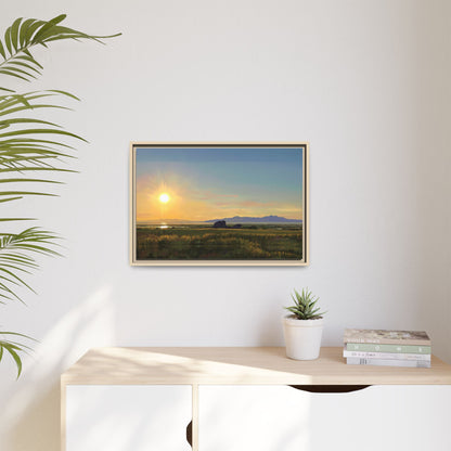 Framed Matte Canvas Print — Adobe Rock Sunset by Rod Walgamott