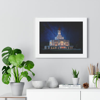 Premium Matte Print--Framed, Deseret Peak Temple--Night, by Chaz Walgamott