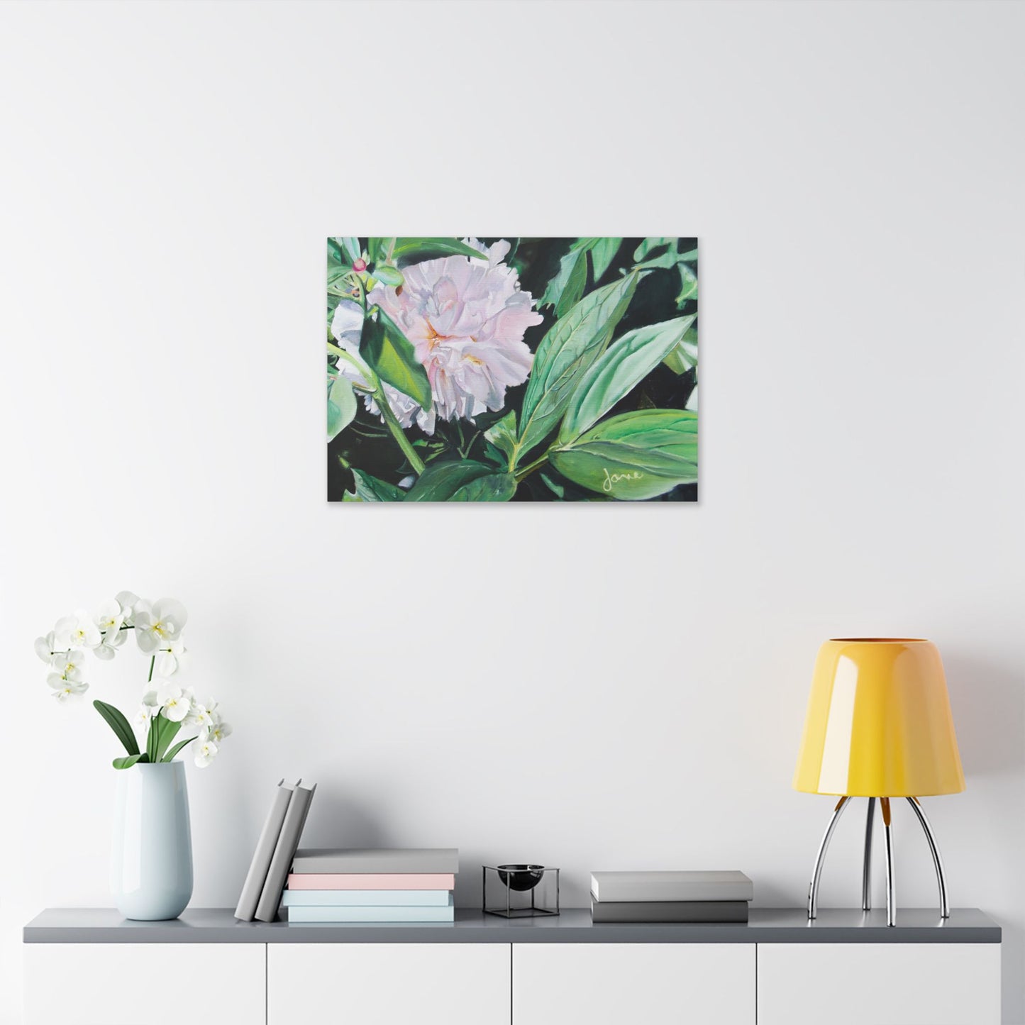 Classic Stretched Canvas, Shy Peone by Jane Autry